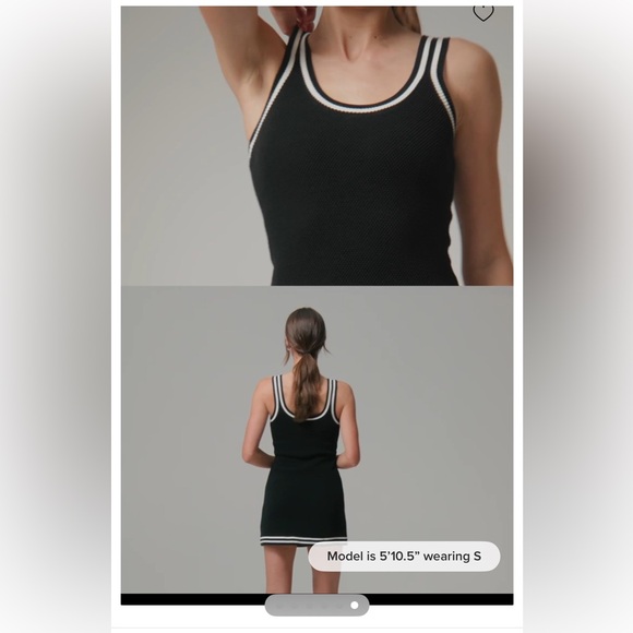 ALO Tennis Club Sweater Knit Dress in Black/Ivory size small - Picture 4 of 8